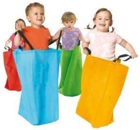 Equilibre et Aventure Amusement d'enfant : Lot de 4 Grands Sacs en Tissu avec poignées de 55 x 25 x 25 cm pour Course en Sac d'e