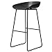 LP Bar stool Barhocker FrüHstüCksstuhl Aus Metall FrüHstüCksstuhl Eisen RüCkenlehne FußStüTze, Schwarz Hochwertige Matte Resin Seat (SitzhöHe 65/70 / 75cm)