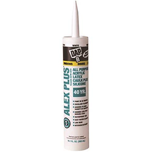 DAP 18152 White Alex Plus Acrylic Latex Plus Silicone Caulk, 10.1 oz.