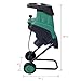 ZenithX 15Amp Electric Wood Chipper/Shredder with Wheels Electric Garden Shredder Portable Chipping Width Collection Bag, Double Sided Blade System, Auto Shut-Off Green, YYUE-240601-30