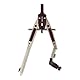 Aristo AR55510 Profi Schnellverstellzirkel inkl. Universal Adapter (2 Gelenke, max. Durchmesser der Zeichenkreise 400 mm, inkl. Zirkel Ersatzminen und Ersatznadel) silber weinrot