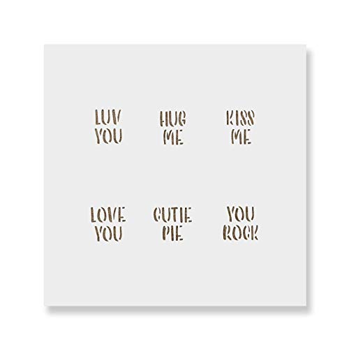 Valentine Words Cookie Stencil - Cute Stencil, Cookie Stencils, Sugar Cookie Stencil, Cookie Stencil, Rock Stencil