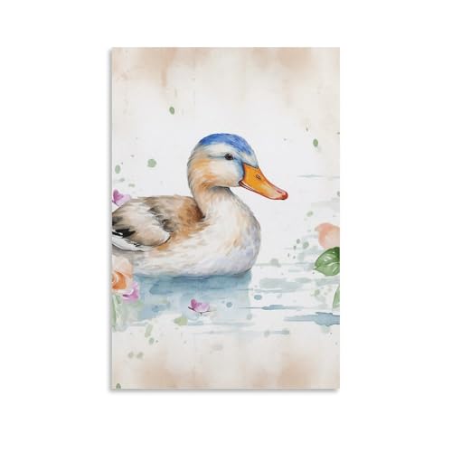 Toile canard aquarelle pour habiller un grand mur blanc de salon