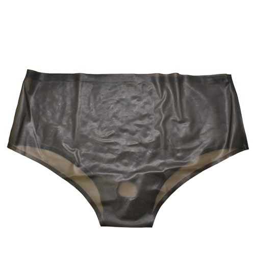 Slip de látex ouvert negro transparente talla L 6