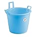Sicignano | Mastello in Polietilene con 3 Manici - Multiuso per Raccolta, Trasporto, Pulizie, Giardinaggio, Uso Alimentare - Resistente, Capiente, Leggero (Azzurro, Ø 65x47h cm) immagine