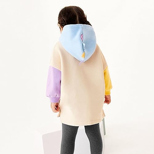 EnJoCho Children Comfy Tops 1 to 7 Years Kids Girls Sweater Autumn And Winter Cute Cartoon Color Matching Hooded Sweater3