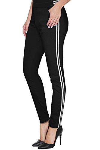 Hybrid & Company Women's Basic Skinny Stretchy Side Stripe Work Pants