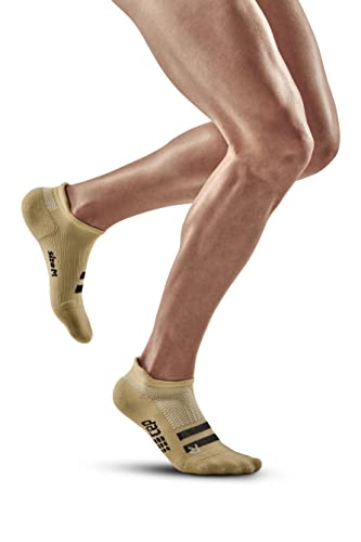 CEP Men and Women Training No Show Running Socks, Max Cushion, Sand, MD