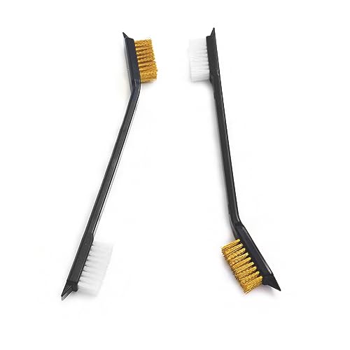 Image of 15 Pcs Double-Ended Gun Cleaning Brushes Brass Phosphorous Copper Steel Nylon Plastic Bristle (Brass & White Nylon Brushes)