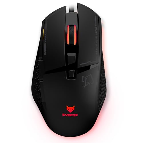 EvoFox Phantom 2 Programmable Gaming Mouse, 8 Programmable Buttons | High Performance 1000Hz Polling Rate | Ultra-Responsive 7000 FPS | 12800 DPI | RGB Lights with Music sync Mode, Windows Software