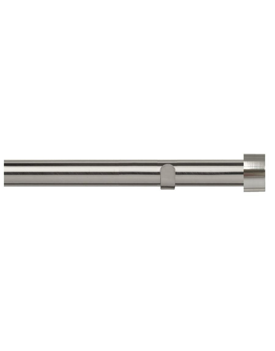 ABC Decor Eyelet Curtain Pole Trade Pole with Adjustable Bracket, STUD Finials, Satin Steel, 400cm wide