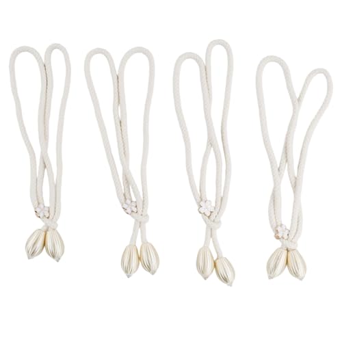 4 Pcs Fermatende, Fermatende Regolabili Per Tende, Fermatende In Cotone E Lino, Fermatende Color Crema, Adatti Per Casa, Soggiorno, Ufficio E Camera Da Letto