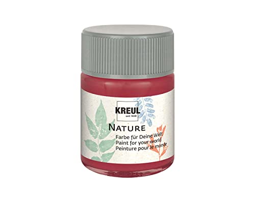 Kreul 49425 - Nature Grenade en pot de 50 ml, peinture à l'eau, fabriquée à partir de matières premières durables et naturelles, crémeuse, à séchage rapide et résistante à la lumière