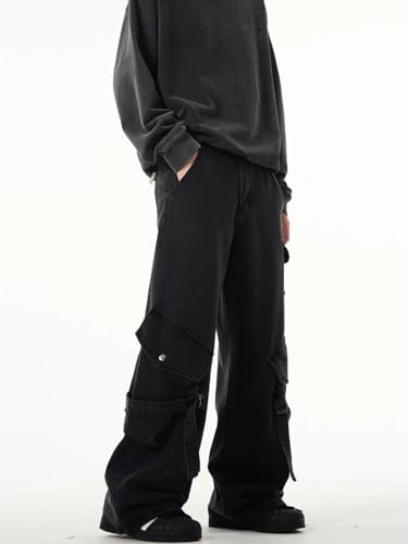 Men's Jeans Vintage Straight Leg Chinos Loose Fit Trouser for Men3