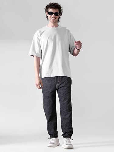 Image of Men's Comfort Fit Denim Lycra Joggers Jeans Stretchable High Rise Relaxed Fit Available in Dark Blue Navy Blue Light Blue Full Length Soft Fabric Machine Wash