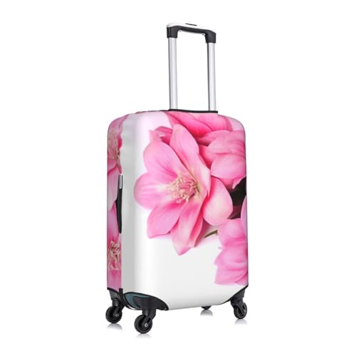 Travel Luggage Cover Pink Flowers Suitcase Protector Anti-Scratch Washable Baggage Covers Elastic Suitcase Cover Tsa Approved Baggage Protector Fit 18-32 Inch Luggage3
