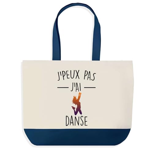 Sac de shopping bleu J'peux pas danse Planetee pour les courses et cours de danse