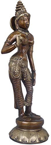 Devi Parvati statue en laiton couleur antique sculpture indienne de déesse - 3