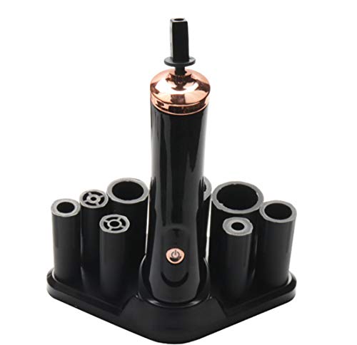 AMZED Nail Lacquer Shaker, Portable Electric Eyelash Glue Shaker with 2 Connectors and 6 Sizes of Caliber Liquid Evenly Mixer Nail Polish Shaker for Eyelash Extension Glue Nails Polish