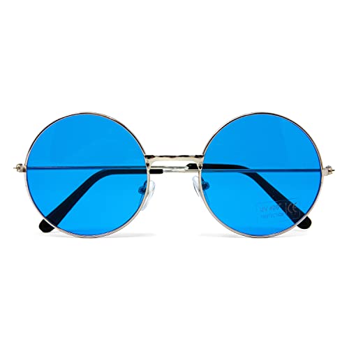 Oblique Unique® Hippie Brille Retro Sonnenbrille Rund für 60er 70er...