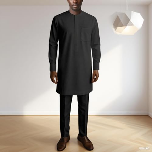 African Suits for Men Dashiki Shirt Pants 2 Piece Set Outfit Nigerian Clothes Wedding Attire Clothing2