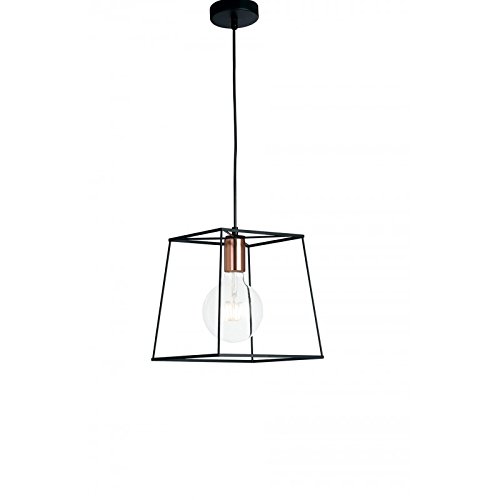 F.A.N. EUROPE Lighting I-HARLEM-L-S1 Rígida E27 60W Halógeno Negro iluminación de suspensión - Iluminación de suspensión (Rígida, Negro, Negro, Metal, 1 bombilla(s), E27)