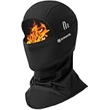 [ShinHye] バラクラバ ネックウォーマー 冬用 防寒 目出し帽 裏起毛 防風 保温 息苦しくない メガネ穴付き 伸縮性 暖かい スキー スノーボード 釣り バイク 自転車 登山 スポーツ アウトドア 男女兼用 （ブラック 1PC メガネ穴付き）