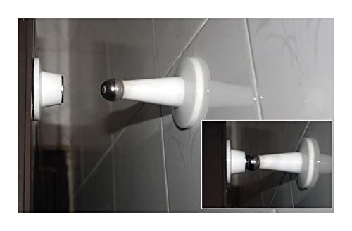 Tope de puerta magnético de silicona silencioso sin taladro para baño negro 3