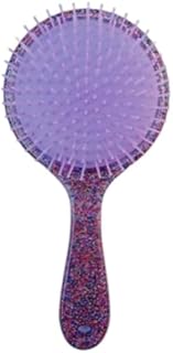 Purple Round Hair Brush with Multicolor Textured Handle, Household Hair Styling Brush, Modern Design