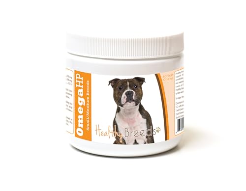 Image of Healthy Breeds Staffordshire Bull Terrier Omega HP Fatty Acid Skin and Coat Support Soft Chews 60 Count