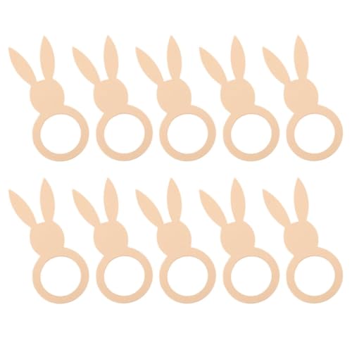 10 Piezas Servilleteros de Madera Forma de Conejo Reutilizables