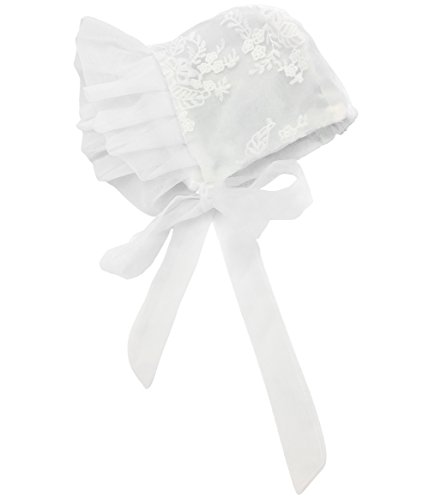 Glamulice Baby Girls Flower Christening Baptism Dress Formal Party Special Occasion Dresses For Toddler Light Ivory White 3-6 Newborn Birthday Holiday Wedding Pageant Gowns Lace Shoes & Hat Event 3M #TOP4