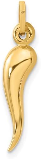 14k Yellow Gold Italian Horn Charm