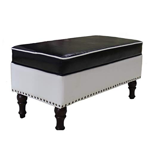 Z-stool Bedroom Bench Ottoman Leather Footstool Rectangular Upholstered Seat Living Room Sofa Stool With Solid Wood Leg (Size : 120cm)