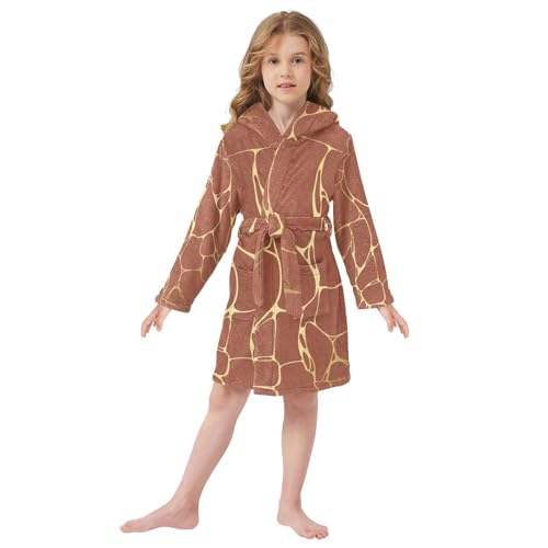 Bath Robe Girls Gold Marble Vintage Texture Hooded Robes2