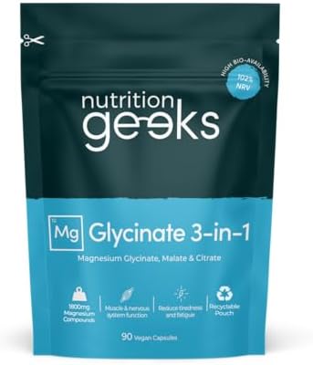Magnesium Glycinate 3-in-1 Complex - 1800mg Supplements as Bisgly...