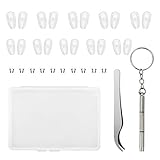 10 Pairs Eyeglass Nose Pads,Soft Silicone Nose Pad for Glasses Eyeglass Repair Kit with Screws Screwdriver and Tweezer(14mm/15mm)
