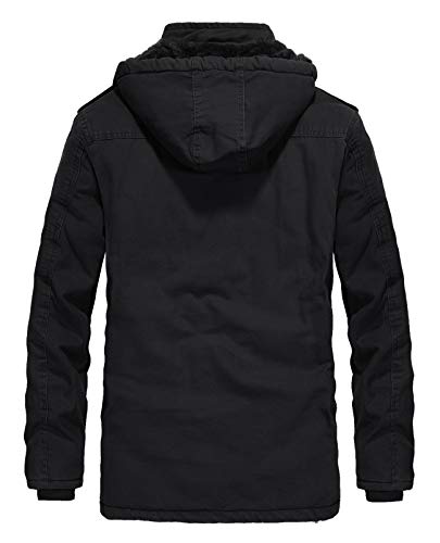 Image of Men's Winter Thicken Coat Casual Military Parka Jacket with Removable Hood
