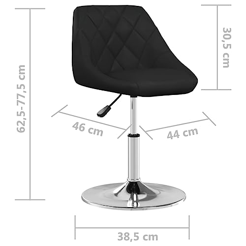 Tabouret de bar en cuir synthétique noir réglable avec assise rotative