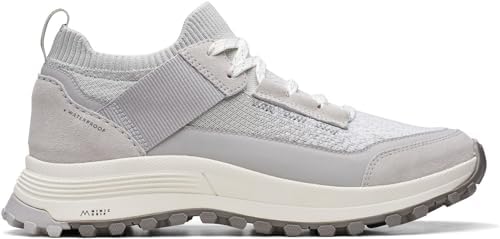 Clarks Women's ATL Trek Knit Sneaker, Light Grey Combination, 10 | Image 1