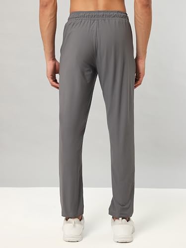 Image of TECHNOSPORT Men's Regular Fit Mid Rise Solid Plus Size Trackpants with Quick Dry, Anti Microbial, SPF50+ for Regular and Sports Use