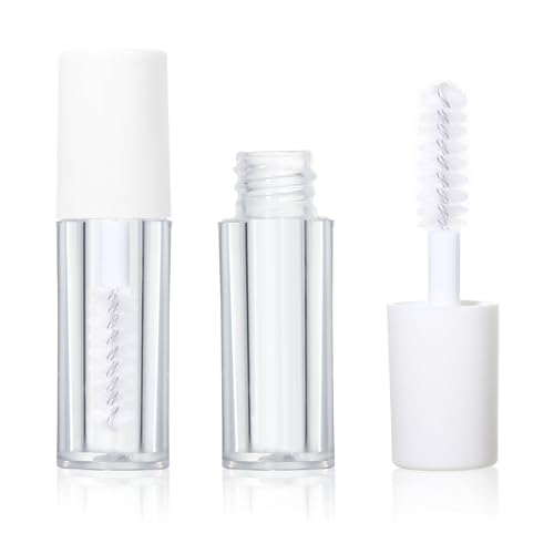 COSIDEA 52pcs 0.8ml White Empty mini mascara tubes with wand for castor oil 1ml eyelash serum tube packing sample size containers