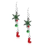 Zambuph 1 par de pendientes de aleación, botas temáticas navideñas, elegantes, reutilizables, gota oreja, graduación, maquillaje, joyería, regalo Festival