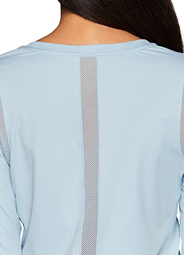 Rbx Active Women's Long Sleeve Ventilated Mesh Running Tee, Lightweight Quick Dry Workout T-Shirt With Airy Mesh Panels Mesh Insert Light Blue M #TOP3