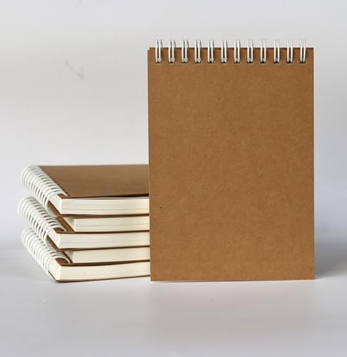 Image of INNAXA Spiral Eco-Friendly Notepad White Wiro A6 Size (Pack-6), 100 Pages