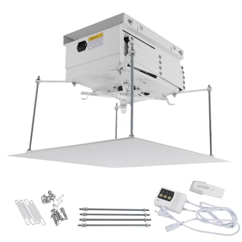 Electric Lift Projector, soporte de techo para proyector con mando a distancia, elevador de proyector, elevador de techo, carga máxima de hasta 10 kg, elevación con rango de 1 m, 220 V