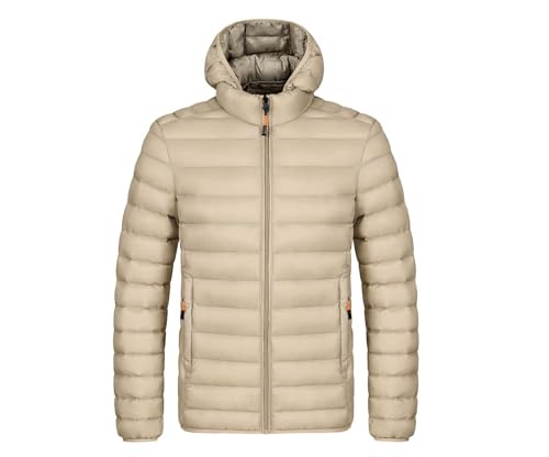 Image of Men's Winter Down Jacket Plus Velvet Hooded Stand Collar Warm Zipper Coat
