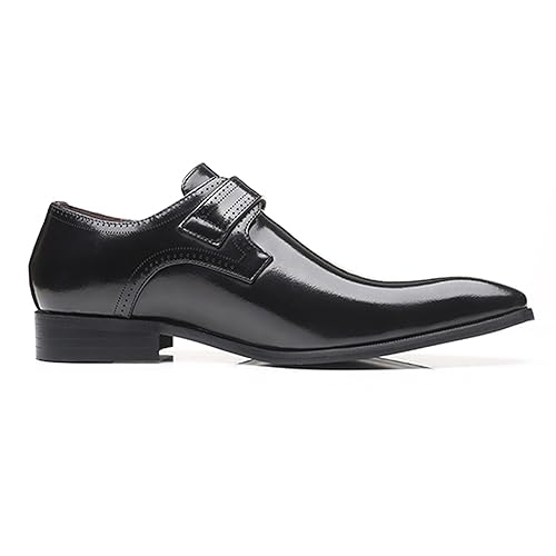 Men's Formal Oxford Shoes Slip On Single Monk Strap Leather Low Top Business Work Shoes Fashion Prom Wedding Formal Shoes2