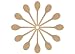 BICB 10-Inch Long Handle Wooden Cooking Mixing Oval Spoons, Beechwood (Set of 12)