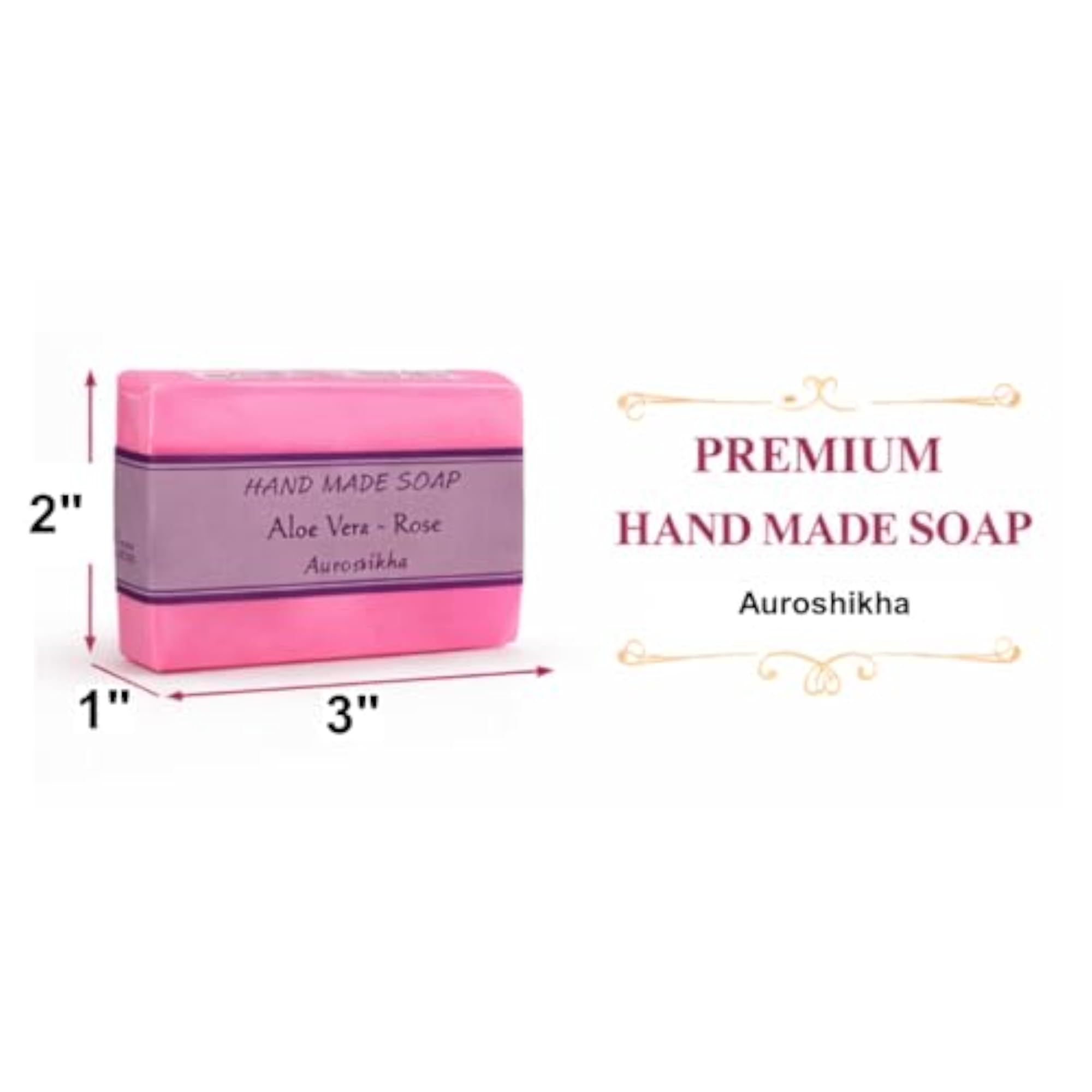 Auroshikha Rose Hand Made Soap, Natural Moisturizing Soap